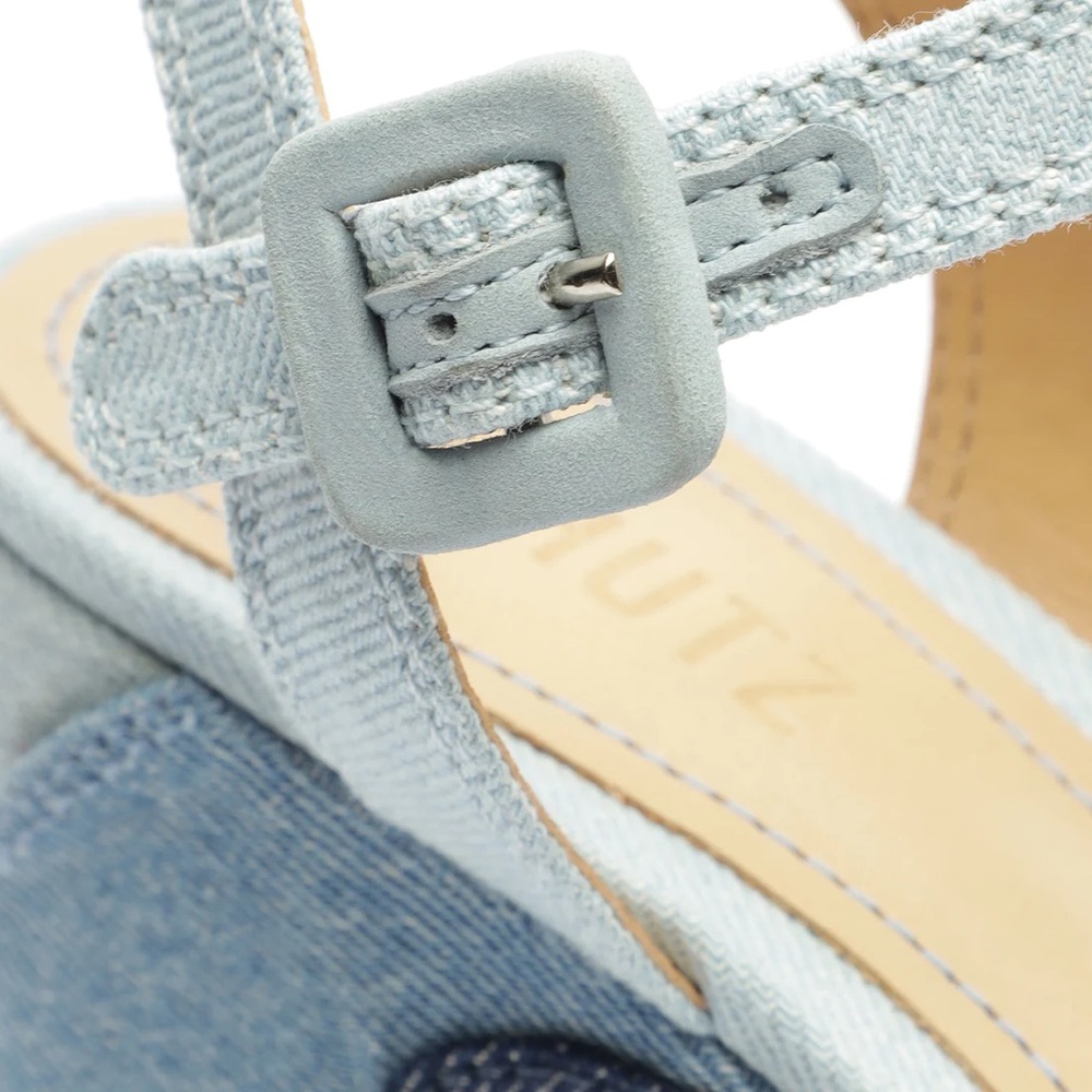 NIB: SCHUTZ Isabelle Denim Platform Sandals - Picture 4 of 11